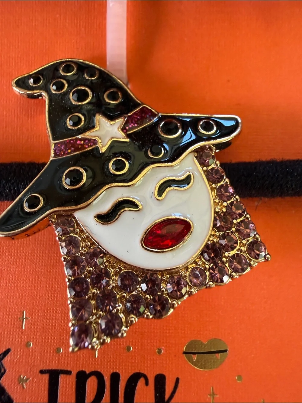 Piper Halloween Charm Hair Ties - Black with Silver-tone Accents